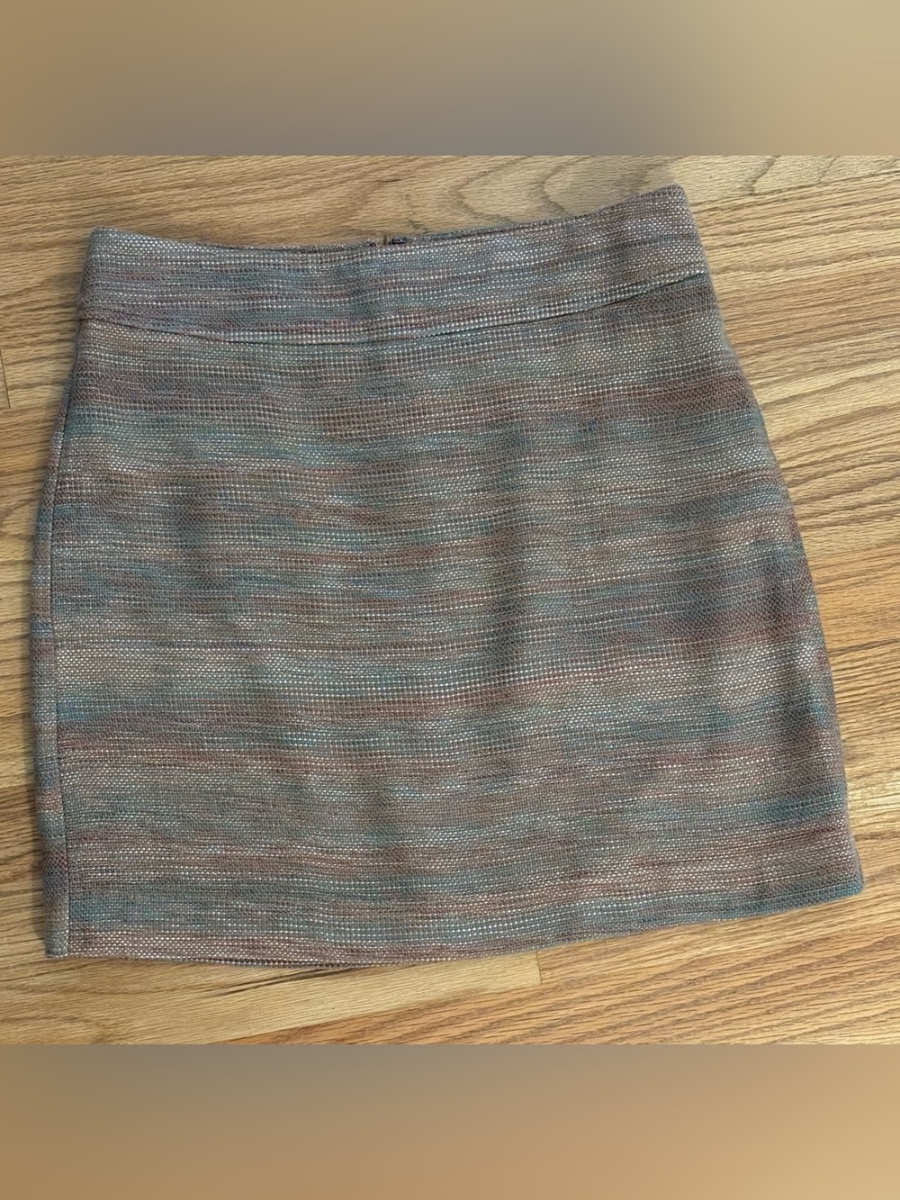 Loft Tan and Green/Blue Women's Skirt, size 4